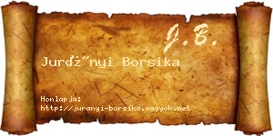 Jurányi Borsika névjegykártya